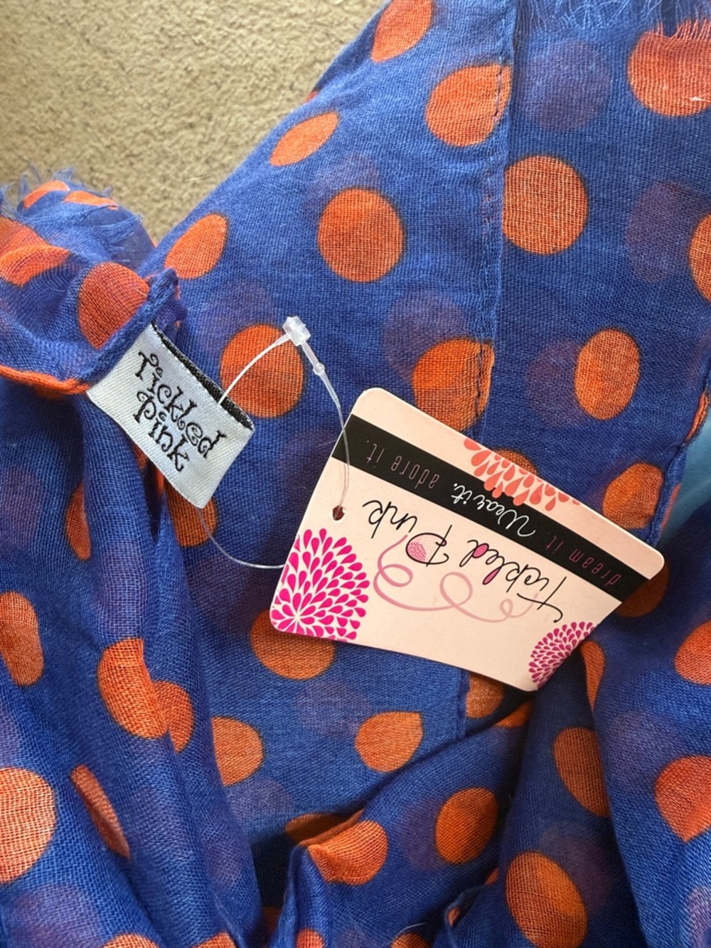 Packed With Polka Blue & Orange Lightweight Scarf by Packed With Polka